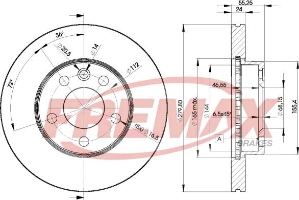 FREMAX BD-3015 - Тормозной диск autospares.lv