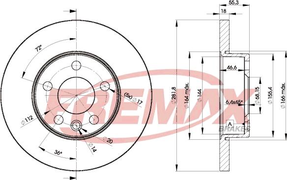 FREMAX BD-3018 - Тормозной диск autospares.lv