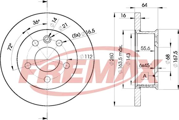 FREMAX BD-3013 - Тормозной диск autospares.lv