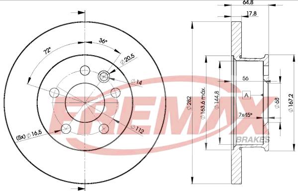 FREMAX BD-3012 - Тормозной диск autospares.lv