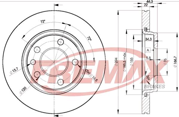 FREMAX BD-3021 - Тормозной диск autospares.lv