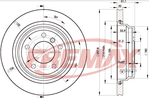 FREMAX BD-3153 - Тормозной диск autospares.lv