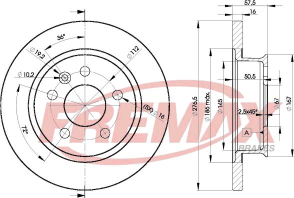 FREMAX BD-3115 - Тормозной диск autospares.lv