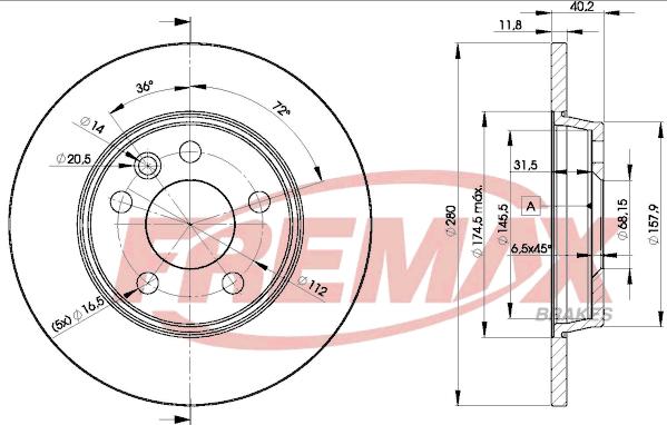 FREMAX BD-3111 - Тормозной диск autospares.lv