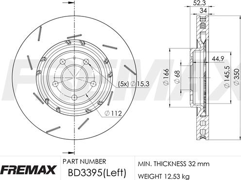 FREMAX BD-3395 - Тормозной диск autospares.lv