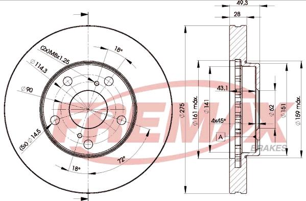 FREMAX BD-3304 - Тормозной диск autospares.lv