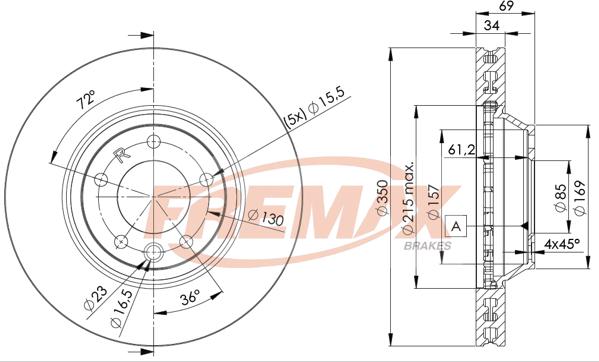 FREMAX BD-3324 - Тормозной диск autospares.lv