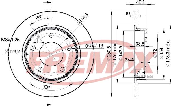 FREMAX BD-3259 - Тормозной диск autospares.lv