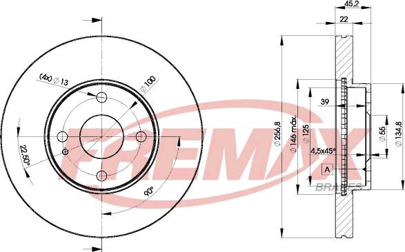 FREMAX BD-3256 - Тормозной диск autospares.lv