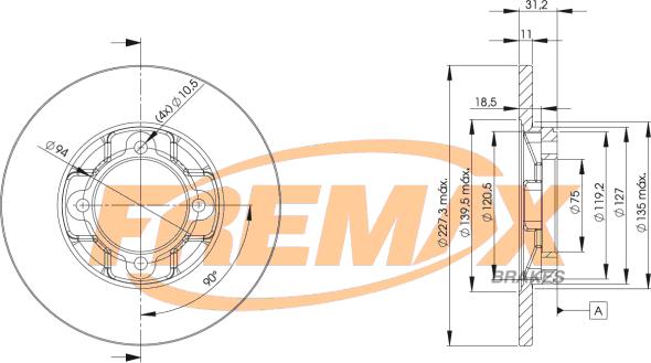 FREMAX BD-3251 - Тормозной диск autospares.lv