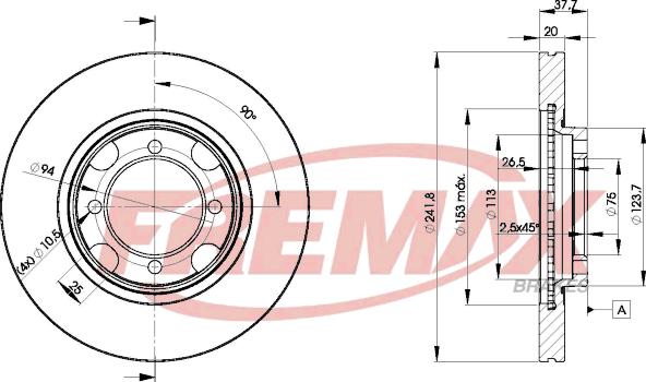 FREMAX BD-3264 - Тормозной диск autospares.lv