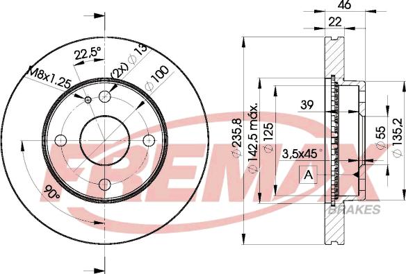 FREMAX BD-3265 - Тормозной диск autospares.lv