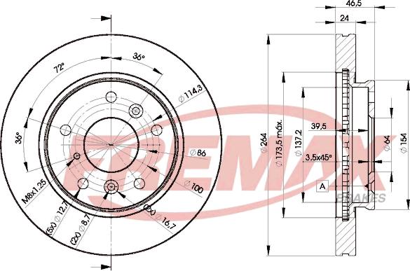 FREMAX BD-3260 - Тормозной диск autospares.lv