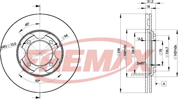 FREMAX BD-3261 - Тормозной диск autospares.lv