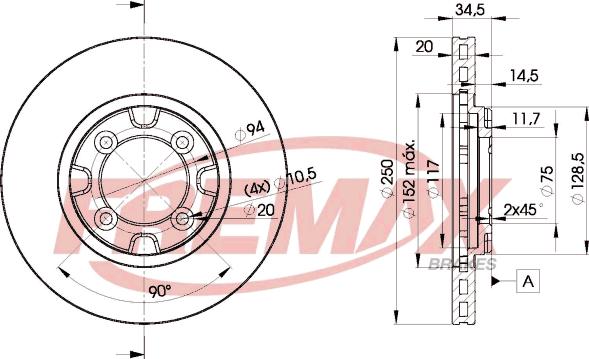 FREMAX BD-3263 - Тормозной диск autospares.lv