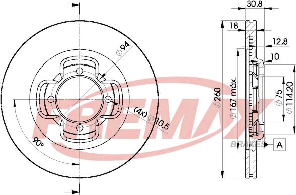 FREMAX BD-3262 - Тормозной диск autospares.lv