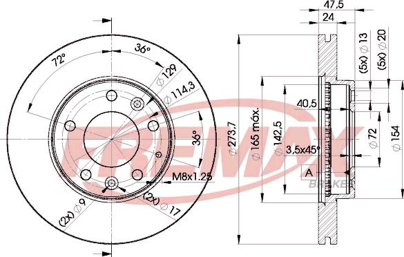 FREMAX BD-3267 - Тормозной диск autospares.lv