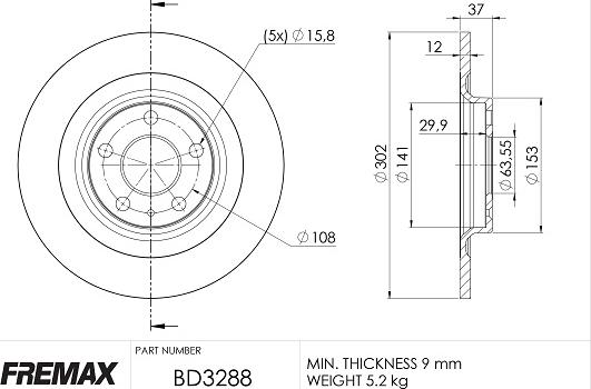 FREMAX BD-3288 - Тормозной диск autospares.lv