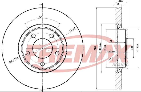 FREMAX BD-3273 - Тормозной диск autospares.lv