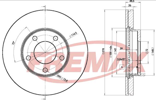 FREMAX BD-3272 - Тормозной диск autospares.lv