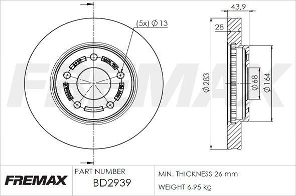 FREMAX BD-2939 - Тормозной диск autospares.lv