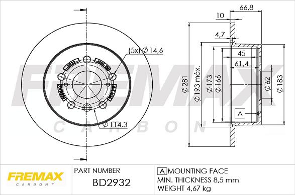 FREMAX BD-2932 - Тормозной диск autospares.lv