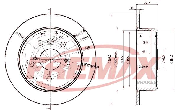 FREMAX BD-2443 - Тормозной диск autospares.lv