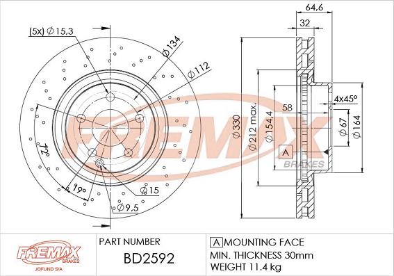 FREMAX BD-2592 - Тормозной диск autospares.lv