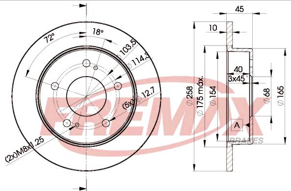FREMAX BD-2044 - Тормозной диск autospares.lv