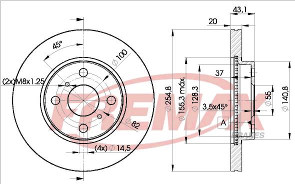 FREMAX BD-2040 - Тормозной диск autospares.lv