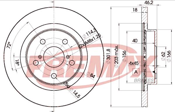 FREMAX BD-2010 - Тормозной диск autospares.lv