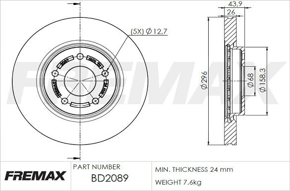 FREMAX BD-2089 - Тормозной диск autospares.lv