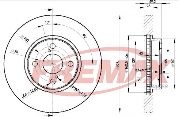 FREMAX BD-2080 - Тормозной диск autospares.lv