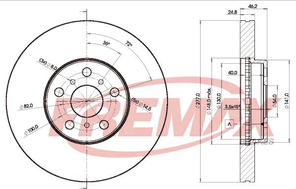 FREMAX BD-2039 - Тормозной диск autospares.lv