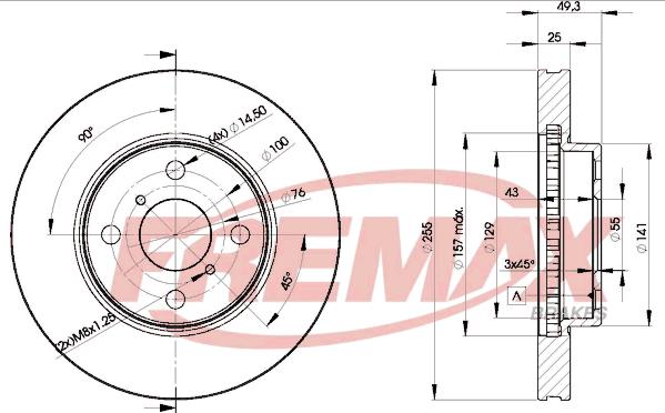 FREMAX BD-2100 - Тормозной диск autospares.lv