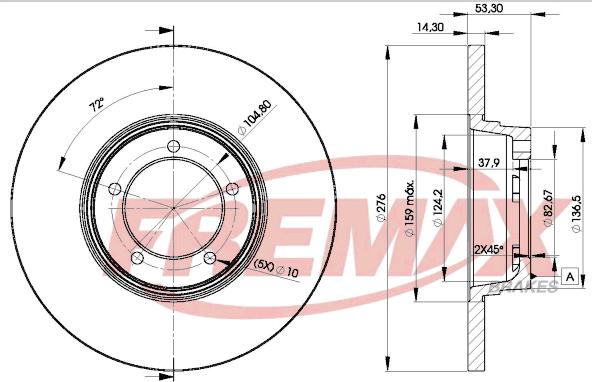 FREMAX BD-2107 - Тормозной диск autospares.lv