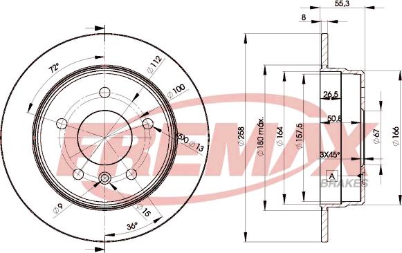 FREMAX BD-2113 - Тормозной диск autospares.lv