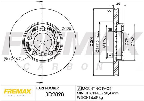 FREMAX BD-2898 - Тормозной диск autospares.lv