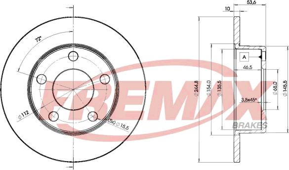 FREMAX BD-2800 - Тормозной диск autospares.lv