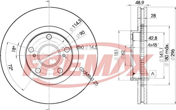 FREMAX BD-2820 - Тормозной диск autospares.lv