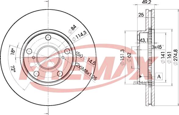 FREMAX BD-2878 - Тормозной диск autospares.lv