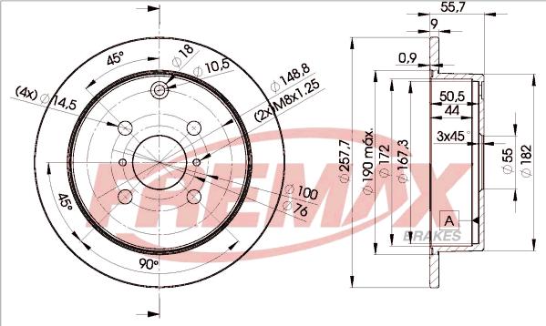 FREMAX BD-2251 - Тормозной диск autospares.lv