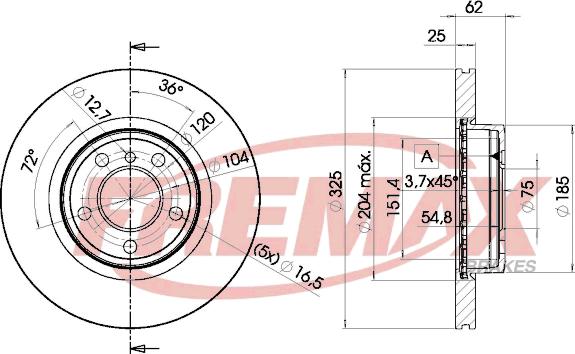 FREMAX BD-2217 - Тормозной диск autospares.lv