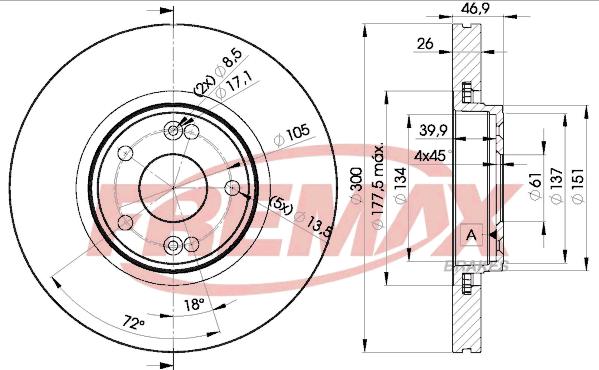 FREMAX BD-2235 - Тормозной диск autospares.lv