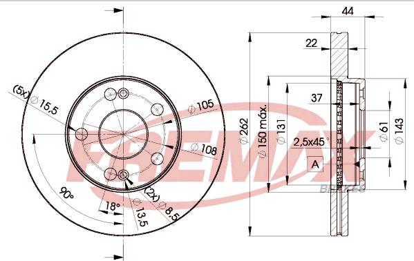 FREMAX BD-2233 - Тормозной диск autospares.lv