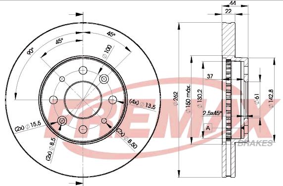 FREMAX BD-2232 - Тормозной диск autospares.lv