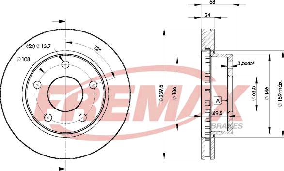 FREMAX BD-7974 - Тормозной диск autospares.lv