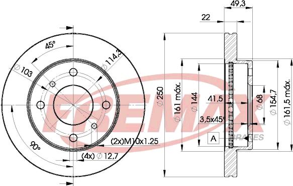 FREMAX BD-7450 - Тормозной диск autospares.lv