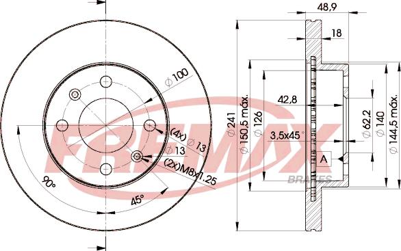 FREMAX BD-7500 - Тормозной диск autospares.lv