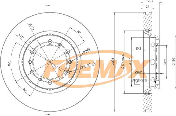 FREMAX BD-7042 - Тормозной диск autospares.lv